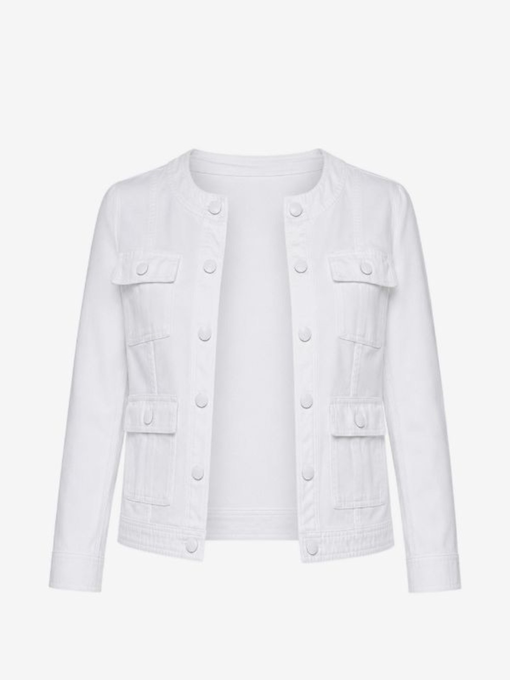 L’AGENCE Yari Collarless white denim jacket - gently used